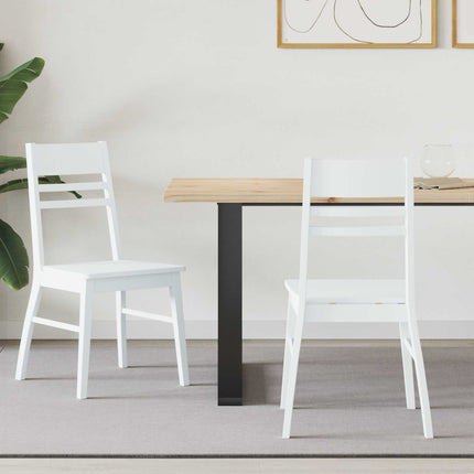 Matstolar 2 pcs Vit 43 x 54 x 89 cm Massiv Gummiträ