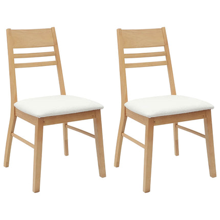Matstolar 2 pcs Naturfärg 43 x 54 x 89 cm Massiv Gummiträ