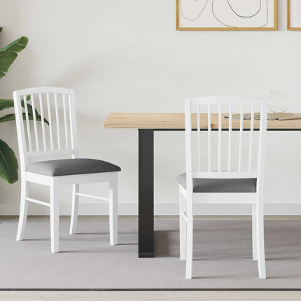 Matstolar 2 pcs Vit 50 x 52,5 x 91 cm Massiv Gummiträ