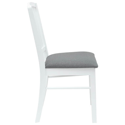Matstolar 2 st Massiv Gummiträ Vit 50 x 52,5 x 91 cm