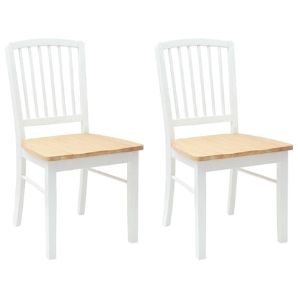 Matstolar 2 pcs Vit 50 x 52,5 x 91 cm Massiv Gummiträ