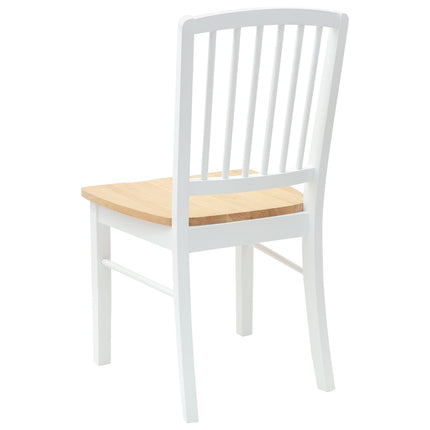 Matstolar 2 pcs Vit 50 x 52,5 x 91 cm Massiv Gummiträ