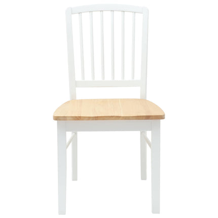 Matstolar 2 st Massiv Gummiträ Vit 50 x 52,5 x 91 cm