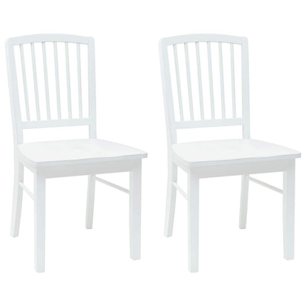Matstolar 2 pcs Vit 50 x 52,5 x 91 cm Massiv Gummiträ