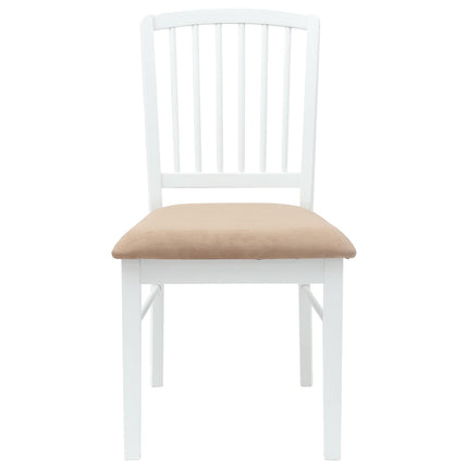 Matstolar 2 st Massiv Gummiträ Vit 50 x 52,5 x 91 cm