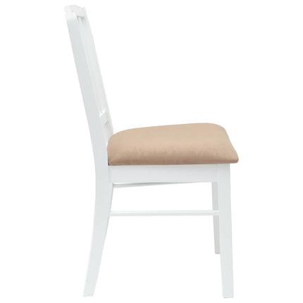 Matstolar 2 pcs Vit 50 x 52,5 x 91 cm Massiv Gummiträ