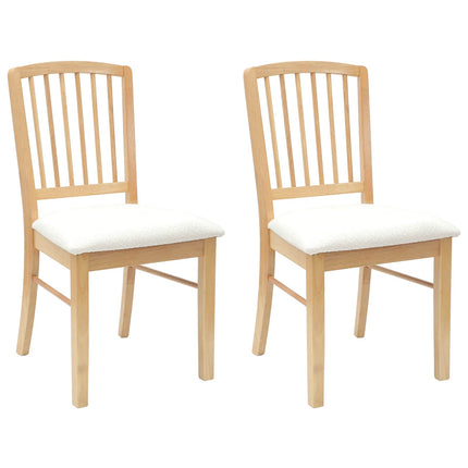 Matstolar 2 pcs Naturfärg 50 x 52,5 x 91 cm Massiv Gummiträ