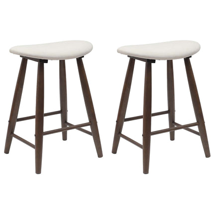 Matstolar 2 pcs Ljusbrun 46 x 37 x 63 cm Massiv Gummiträ