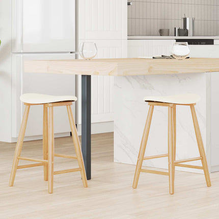 Matstolar 2 pcs Naturfärg 46 x 37 x 63 cm Massiv Gummiträ