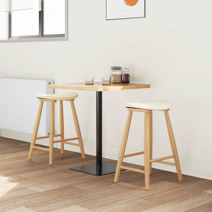 Matstolar 2 pcs Naturfärg 46 x 37 x 63 cm Massiv Gummiträ