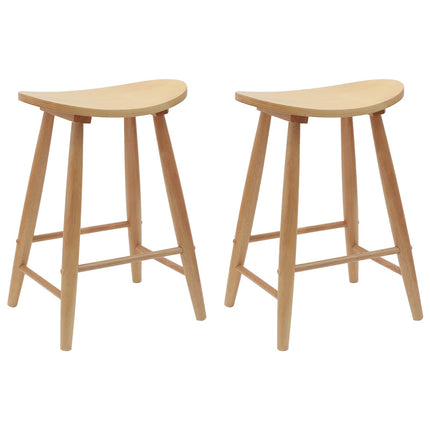 Matstolar 2 pcs Naturfärg 46 x 37 x 63 cm Massiv Gummiträ