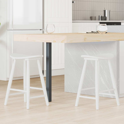 Matstolar 2 pcs Vit 46 x 37 x 63 cm Massiv Gummiträ