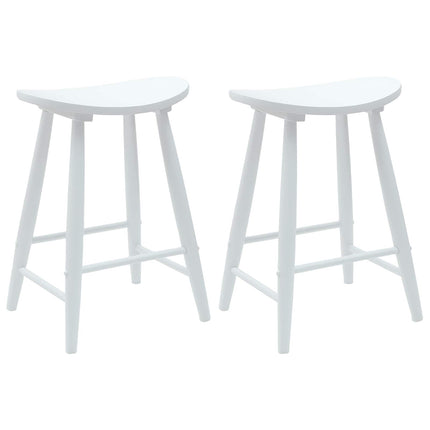 Matstolar 2 pcs Vit 46 x 37 x 63 cm Massiv Gummiträ