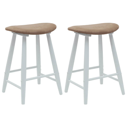 Matstolar 2 pcs Vit 46 x 37 x 63 cm Massiv Gummiträ