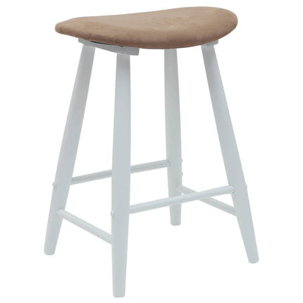 Matstolar 2 st Massiv Gummiträ Vit 46 x 37 x 63 cm