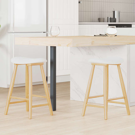 Matstolar 2 pcs Naturfärg 46 x 37 x 63 cm Massiv Gummiträ