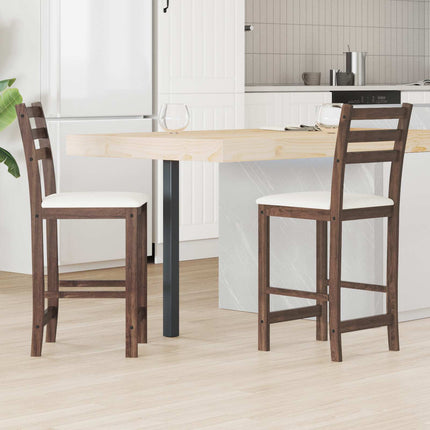 Matstolar 2 pcs Ljusbrun 40 x 47,5 x 99,5 cm Massiv Gummiträ
