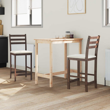 Matstolar 2 pcs Ljusbrun 40 x 47,5 x 99,5 cm Massiv Gummiträ