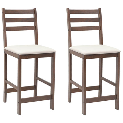 Matstolar 2 pcs Ljusbrun 40 x 47,5 x 99,5 cm Massiv Gummiträ