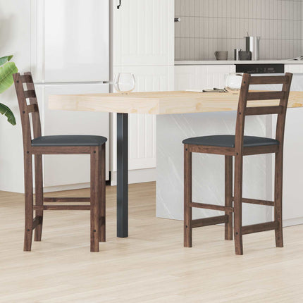 Matstolar 2 pcs Ljusbrun 40 x 47,5 x 99,5 cm Massiv Gummiträ