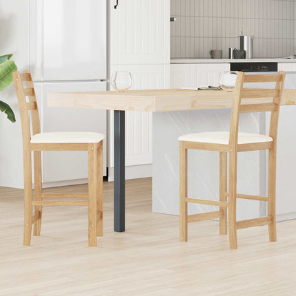 Matstolar 2 pcs Naturfärg 40 x 47,5 x 99,5 cm Massiv Gummiträ