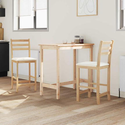 Matstolar 2 st Massiv Gummiträ Naturfärg 40 x 47,5 x 99,5 cm