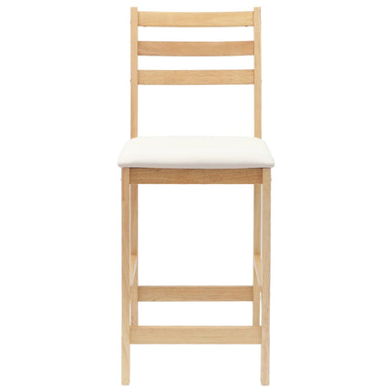 Matstolar 2 st Massiv Gummiträ Naturfärg 40 x 47,5 x 99,5 cm