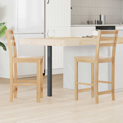 Matstolar 2 st Massiv Gummiträ Naturfärg 40 x 47,5 x 99,5 cm