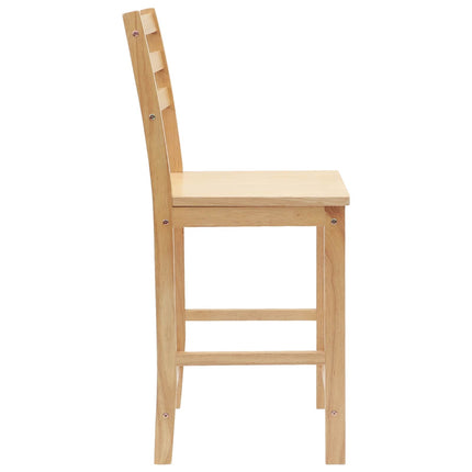 Matstolar 2 st Massiv Gummiträ Naturfärg 40 x 47,5 x 99,5 cm