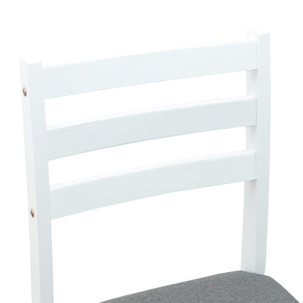 Matstolar 2 st Massiv Gummiträ Vit 40 x 47,5 x 99,5 cm