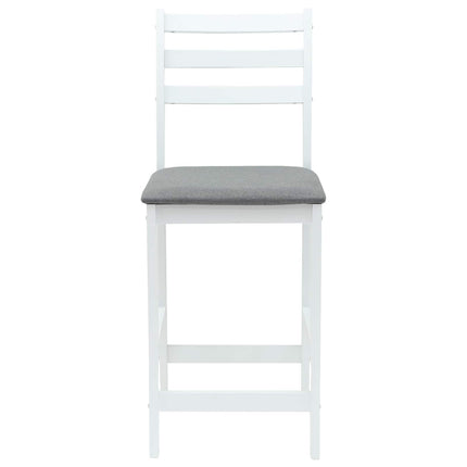 Matstolar 2 st Massiv Gummiträ Vit 40 x 47,5 x 99,5 cm
