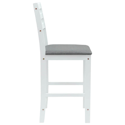 Matstolar 2 st Massiv Gummiträ Vit 40 x 47,5 x 99,5 cm