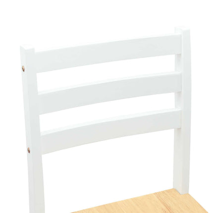 Matstolar 2 pcs Massiv Gummiträ Vit 40 x 47,5 x 99,5 cm