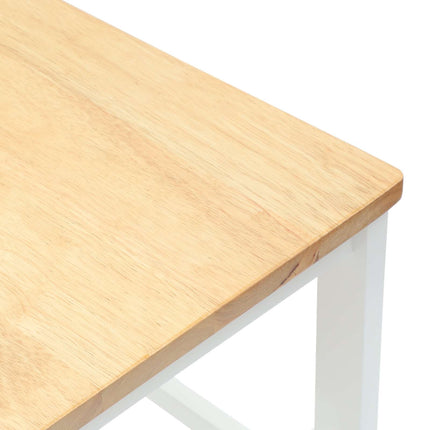 Matstolar 2 st Massiv Gummiträ Vit 40 x 47,5 x 99,5 cm