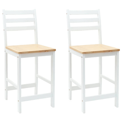 Matstolar 2 pcs Massiv Gummiträ Vit 40 x 47,5 x 99,5 cm