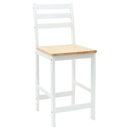 Matstolar 2 st Massiv Gummiträ Vit 40 x 47,5 x 99,5 cm