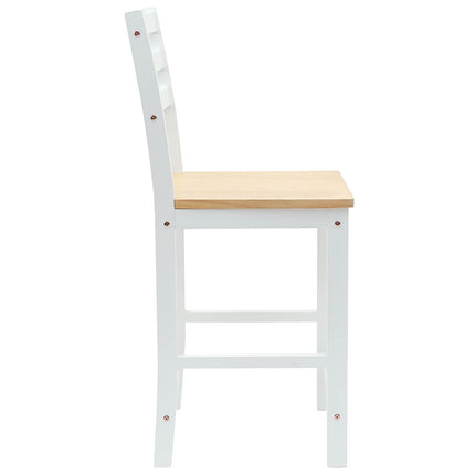 Matstolar 2 pcs Massiv Gummiträ Vit 40 x 47,5 x 99,5 cm