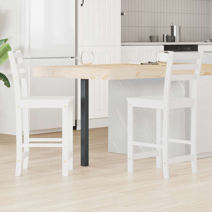 Matstolar 2 pcs Vit 40 x 47,5 x 99,5 cm Massiv Gummiträ