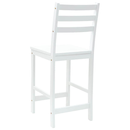 Matstolar 2 st Massiv Gummiträ Vit 40 x 47,5 x 99,5 cm