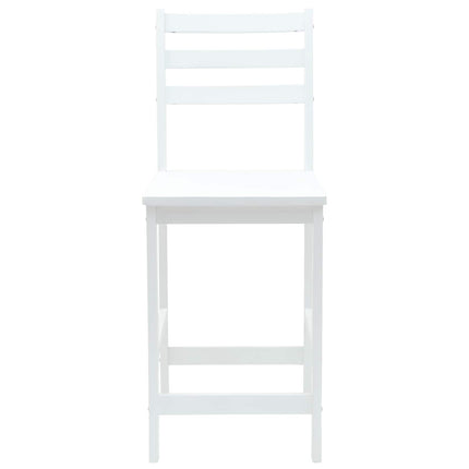 Matstolar 2 st Massiv Gummiträ Vit 40 x 47,5 x 99,5 cm