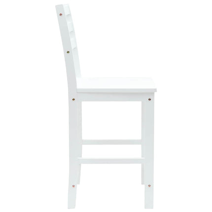 Matstolar 2 st Massiv Gummiträ Vit 40 x 47,5 x 99,5 cm
