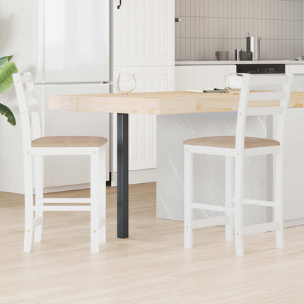 Matstolar 2 pcs Vit 40 x 47,5 x 99,5 cm Massiv Gummiträ