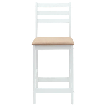 Matstolar 2 st Massiv Gummiträ Vit 40 x 47,5 x 99,5 cm