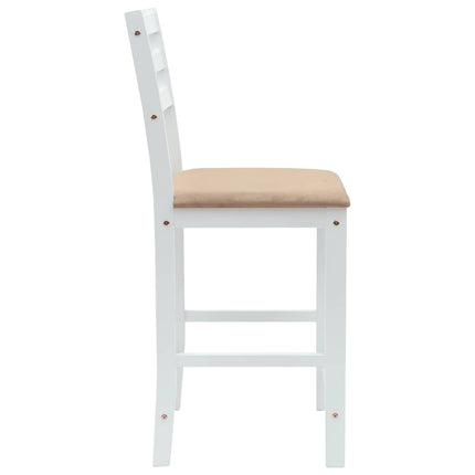 Matstolar 2 pcs Vit 40 x 47,5 x 99,5 cm Massiv Gummiträ