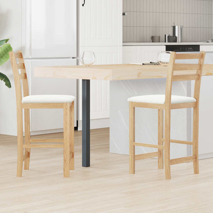 Matstolar 2 pcs Naturfärg 40 x 47,5 x 99,5 cm Massiv Gummiträ