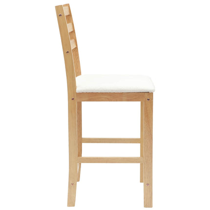 Matstolar 2 st Massiv Gummiträ Naturfärg 40 x 47,5 x 99,5 cm