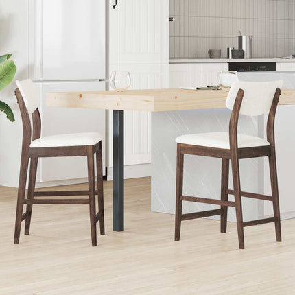Matstolar 2 pcs Ljusbrun 48 x 49 x 95 cm Massiv Gummiträ