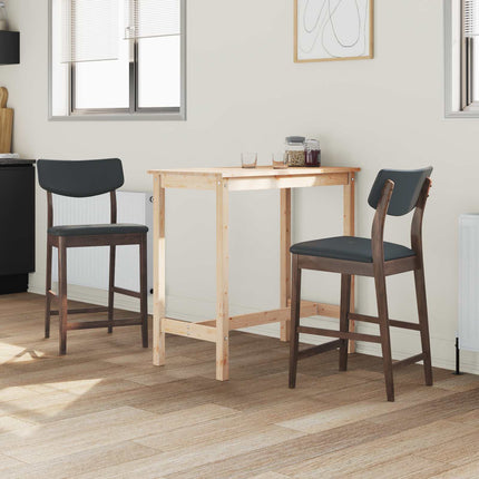 Matstolar 2 pcs Ljusbrun 48 x 49 x 95 cm Massiv Gummiträ
