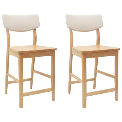 Matstolar 2 pcs Naturfärg 48 x 49 x 95 cm Massiv Gummiträ