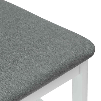 Matstolar 2 st Massiv Gummiträ Vit 48 x 49 x 95 cm